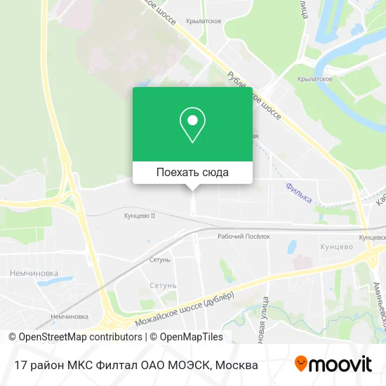 Карта 17 район МКС Филтал ОАО МОЭСК