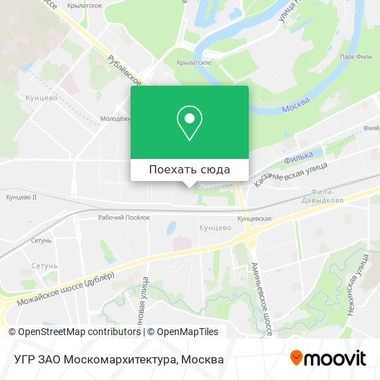 Карта УГР ЗАО Москомархитектура