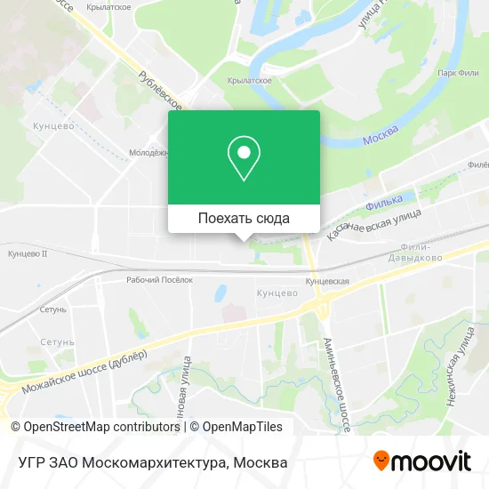 Карта УГР ЗАО Москомархитектура