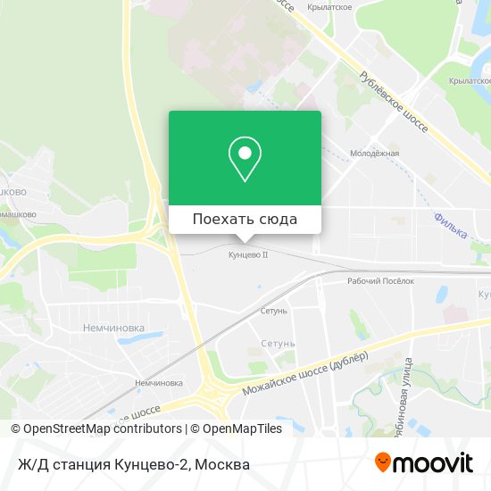 Карта Ж/Д станция Кунцево-2