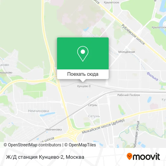 Карта Ж/Д станция Кунцево-2