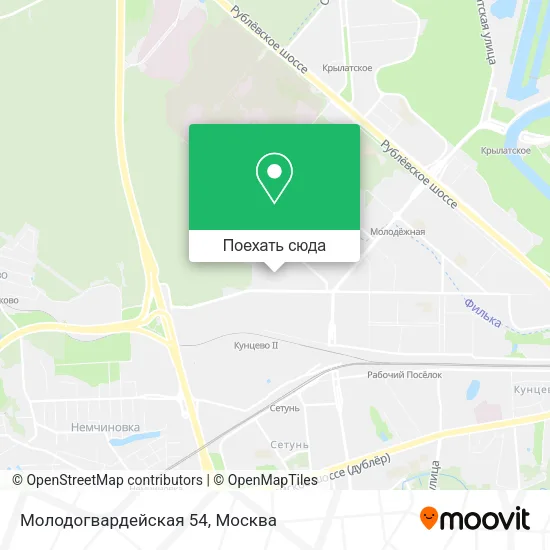 Карта Молодогвардейская 54