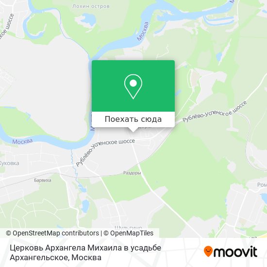 Карта Церковь Архангела Михаила в усадьбе Архангельское