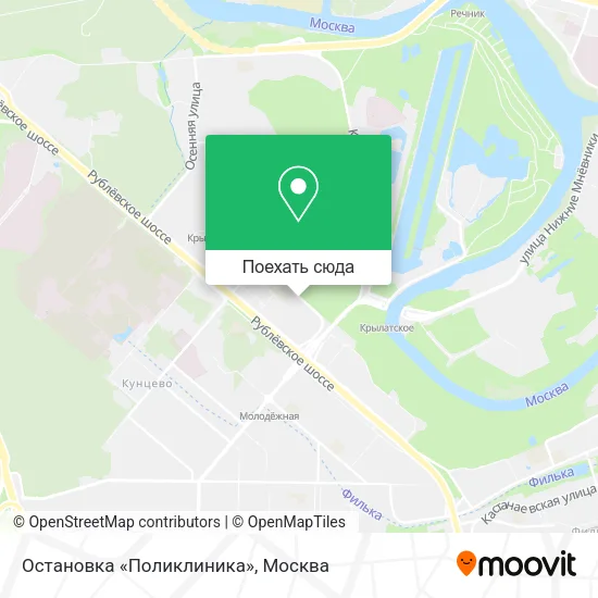Карта Остановка «Поликлиника»