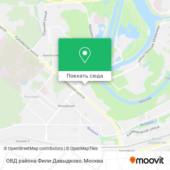 Карта ОВД района Фили-Давыдково