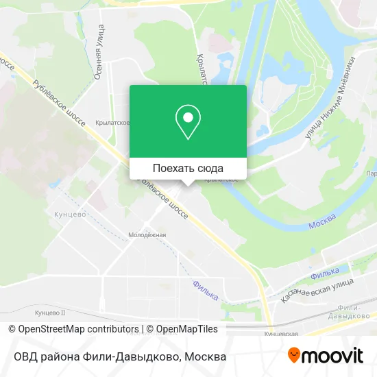 Карта ОВД района Фили-Давыдково