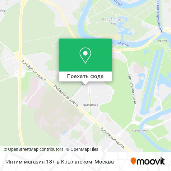 Карта Интим магазин 18+ в Крылатском