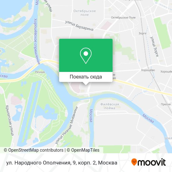 Карта ул. Народного Ополчения, 9, корп. 2