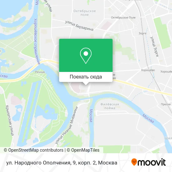 Карта ул. Народного Ополчения, 9, корп. 2