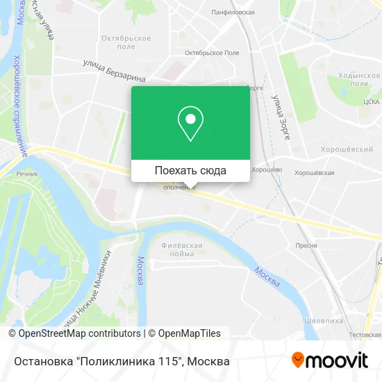Карта Остановка "Поликлиника 115"