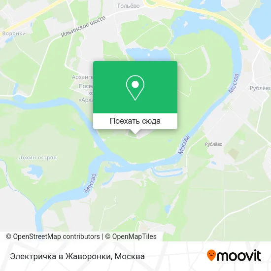 Карта Электричка в Жаворонки