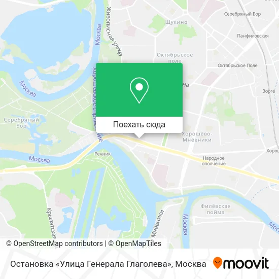 Карта Остановка «Улица Генерала Глаголева»