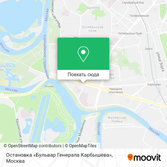 Карта Остановка «Бульвар Генерала Карбышева»