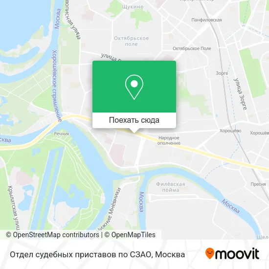 Карта Отдел судебных приставов по СЗАО