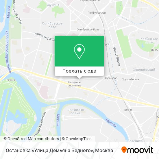 Карта Остановка «Улица Демьяна Бедного»