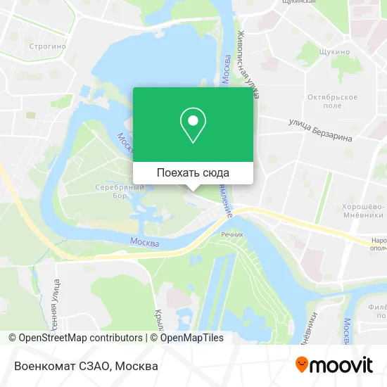 Карта Военкомат СЗАО