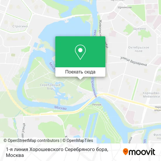 Карта 1-я линия Хорошевского Серебряного бора