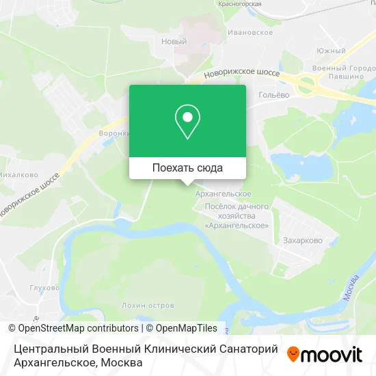 Карта Центральный Военный Клинический Санаторий Архангельское