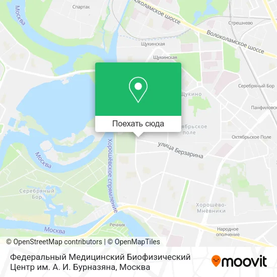 Карта Федеральный Медицинский Биофизический Центр им. А. И. Бурназяна