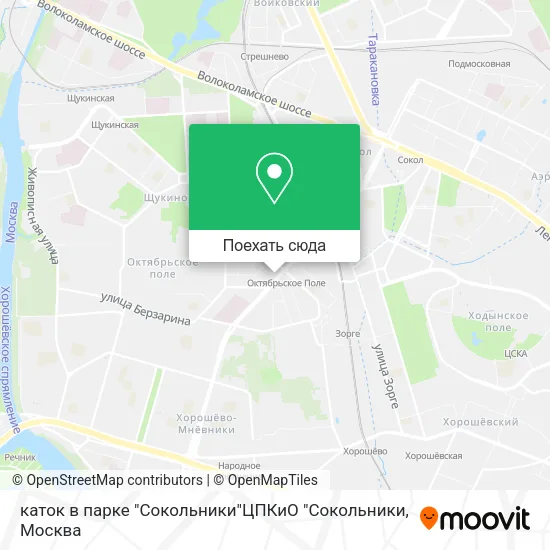 Карта каток в парке "Сокольники"ЦПКиО "Сокольники
