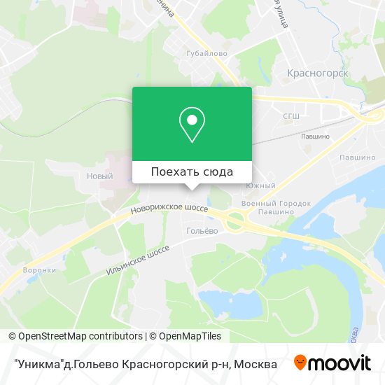 Карта "Уникма"д.Гольево Красногорский р-н