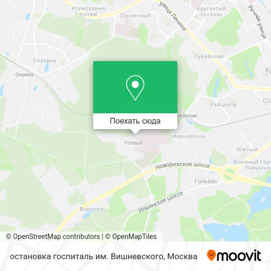 Карта остановка госпиталь им. Вишневского