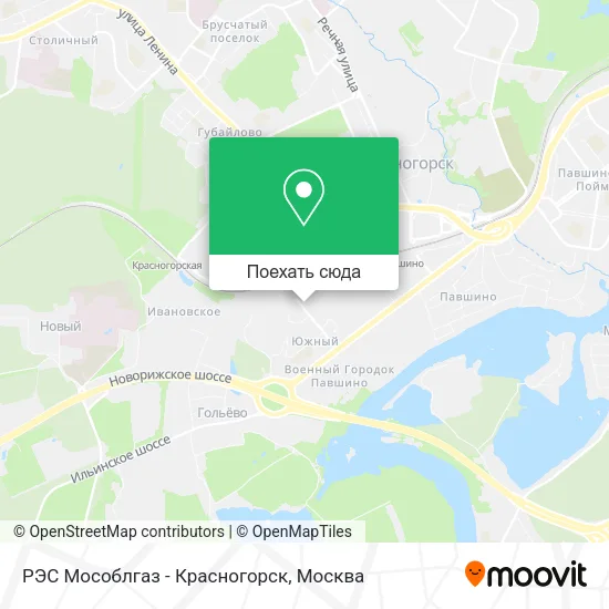 Карта РЭС Мособлгаз - Красногорск