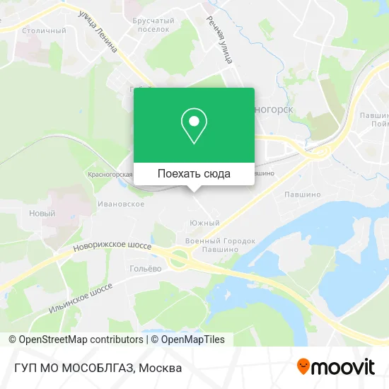 Карта ГУП МО МОСОБЛГАЗ