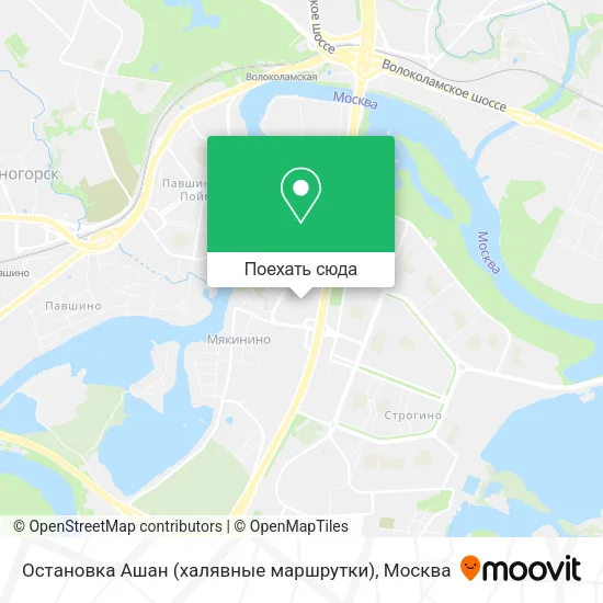 Карта Остановка Ашан (халявные маршрутки)