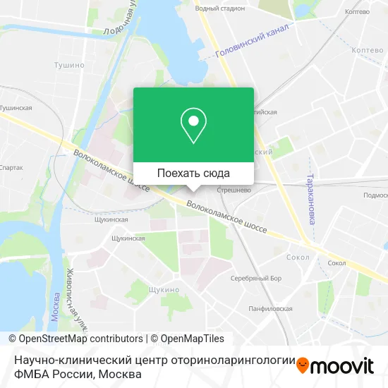 Карта Научно-клинический центр оториноларингологии ФМБА России