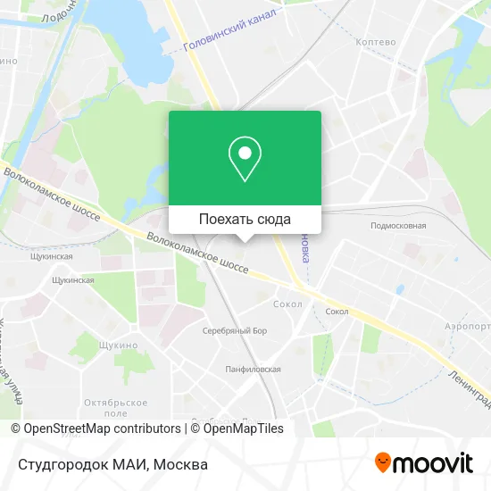 Карта Студгородок МАИ