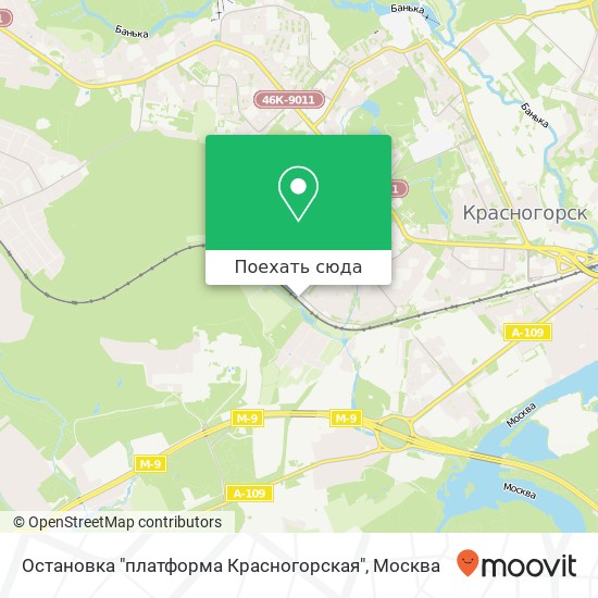 Карта Остановка "платформа Красногорская"