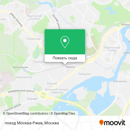 Карта поезд Москва-Ржев