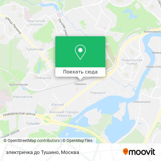 Карта электричка до Тушино