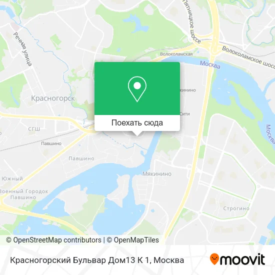 Карта Красногорский Бульвар Дом13 К 1