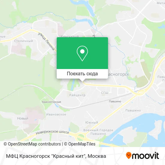 Карта МФЦ Красногорск "Красный кит"