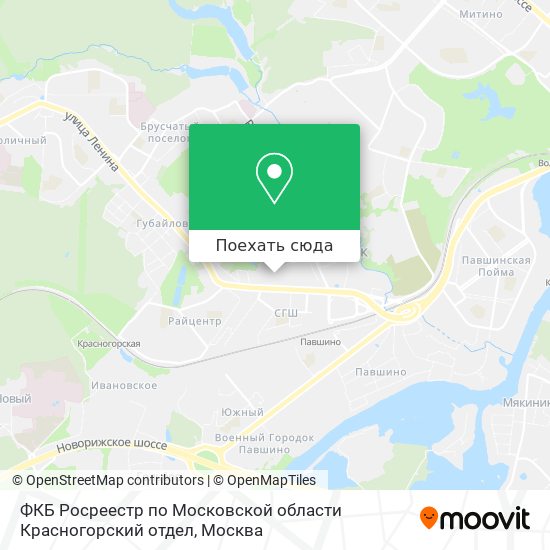 Карта ФКБ Росреестр по Московской области Красногорский отдел