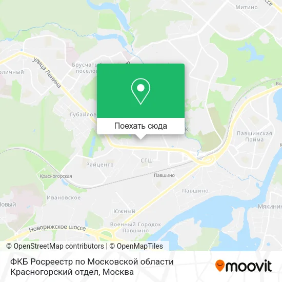 Карта ФКБ Росреестр по Московской области Красногорский отдел