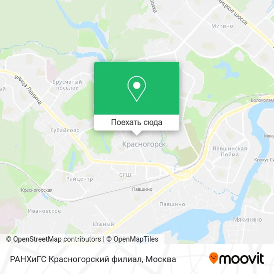 Карта РАНХиГС Красногорский филиал