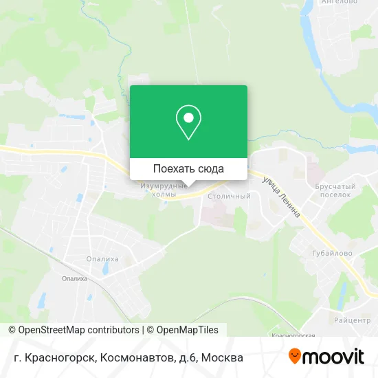 Карта г. Красногорск, Космонавтов, д.6