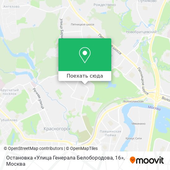 Карта Остановка «Улица Генерала Белобородова, 16»