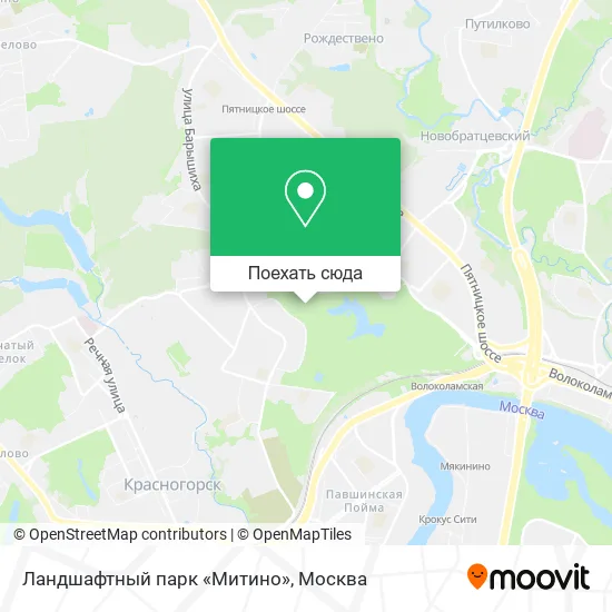 Карта Ландшафтный парк «Митино»