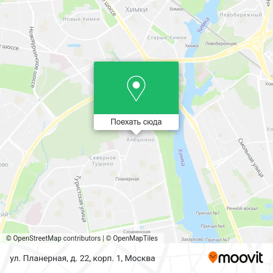 Карта ул. Планерная, д. 22, корп. 1