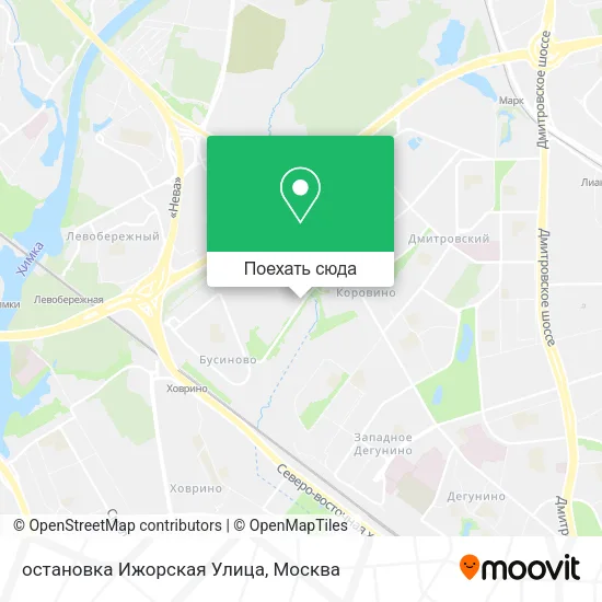 Карта остановка Ижорская Улица