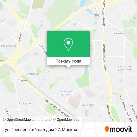 Карта ул Пресненский вал дом 27