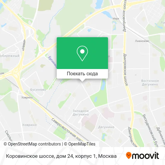 Карта Коровинское шоссе, дом 24, корпус 1