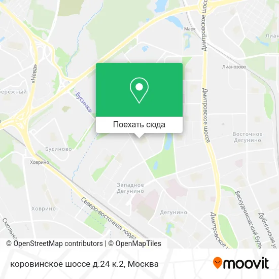 Карта коровинское шоссе д.24 к.2
