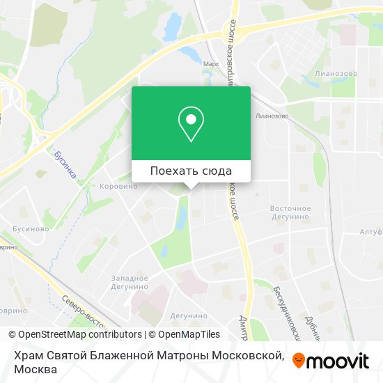 Карта Храм Святой Блаженной Матроны Московской