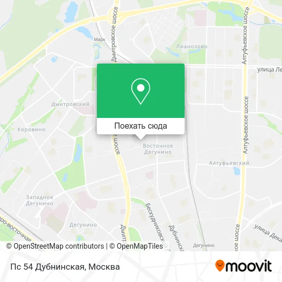 Карта Пс 54 Дубнинская