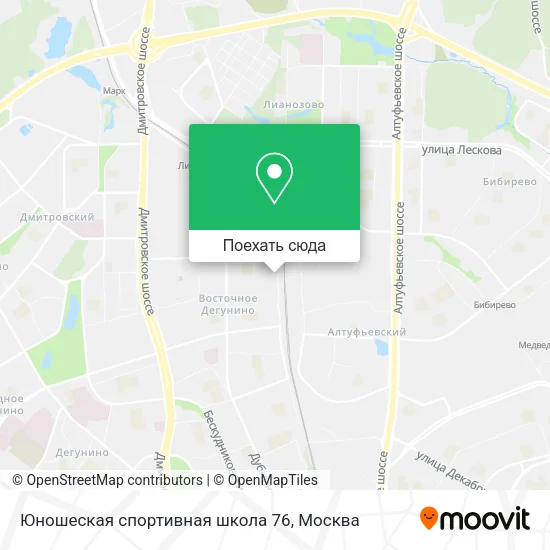 Карта Юношеская спортивная школа 76